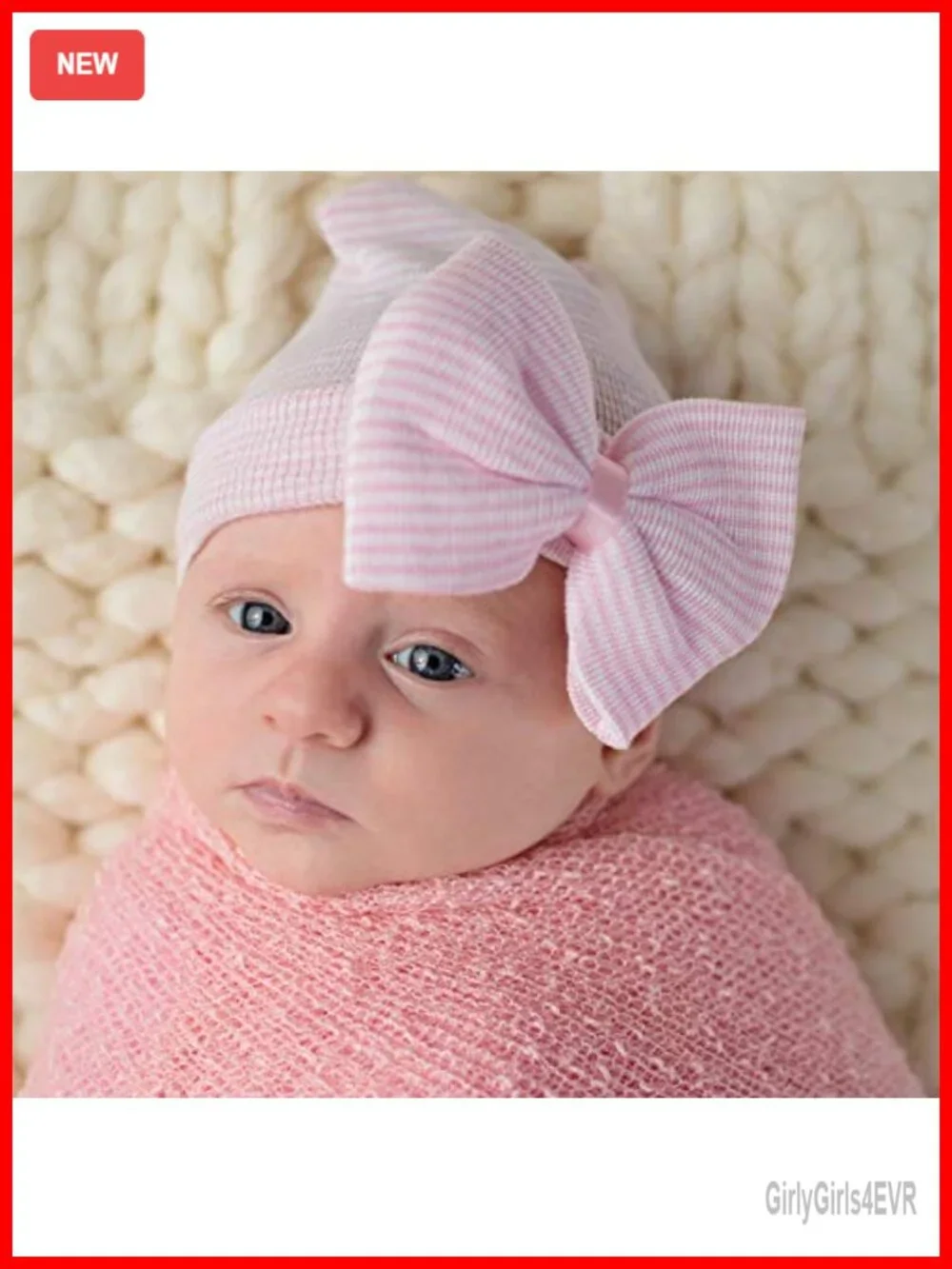 Newborn Baby Girl Cotton Beanie Hats 0-3 Months Soft No Scratch Hospital Hat
